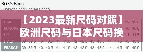 【2023最新尺码对照】 欧洲尺码与日本尺码换算大全，轻松购物无忧！