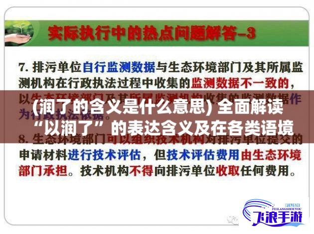 (润了的含义是什么意思) 全面解读“以润了”的表达含义及在各类语境中的运用