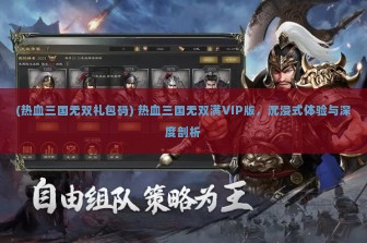 (热血三国无双礼包码) 热血三国无双满VIP版，沉浸式体验与深度剖析